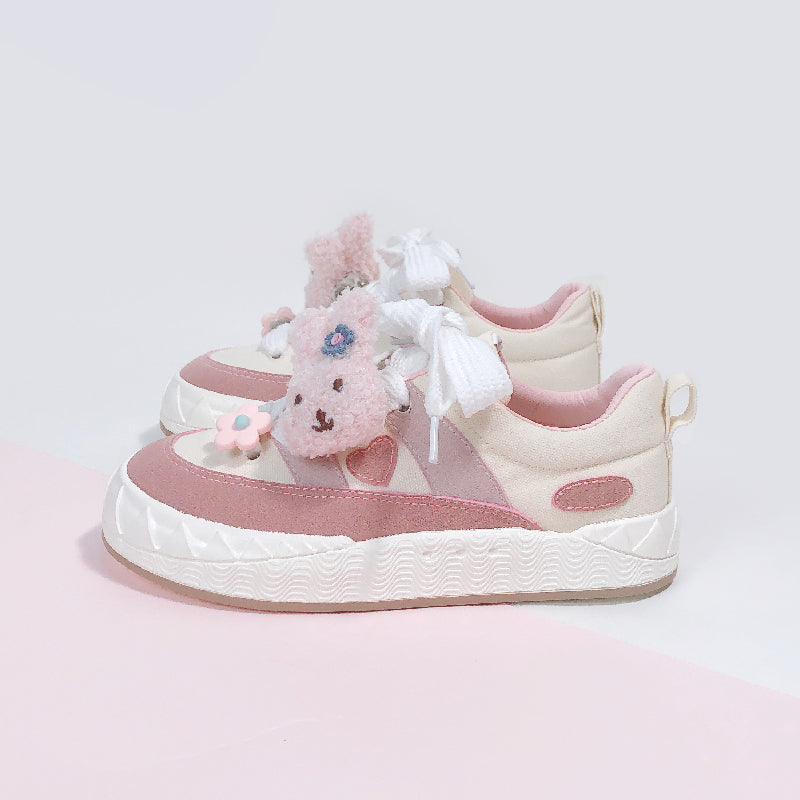 Girls Heart Canvas Shoes Low Top