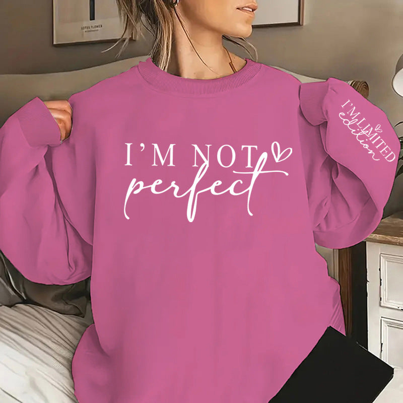 Grænseoverskridende moderigtig sweater med bogstavprint til kvinder