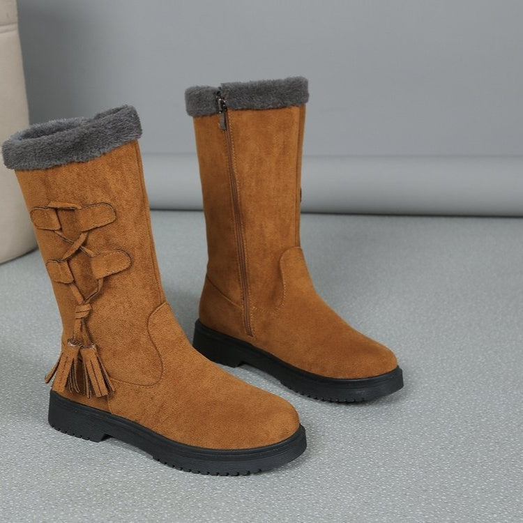 Womens Thick-soled Fleece-lined Extra-thick Boots From Europe And The US