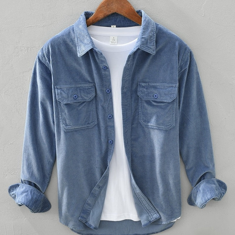 Spring Students Hong Kong Style Fashion Brand All-matching Loose Solid Color Work Clothes Shirt Coat