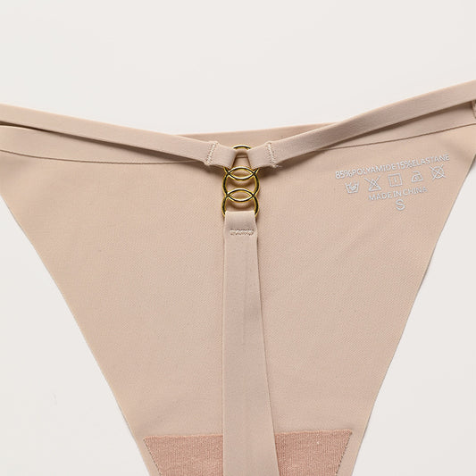 Women's Fashion Solid Color Spaghetti Strap Ring Buckle T Pants