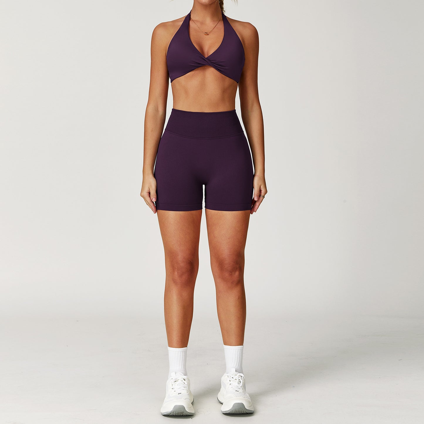Winter Tight Beauty Back Yoga Suit Quick-drying Workout Clothes Outdoor Running Sports Suit Female 8503