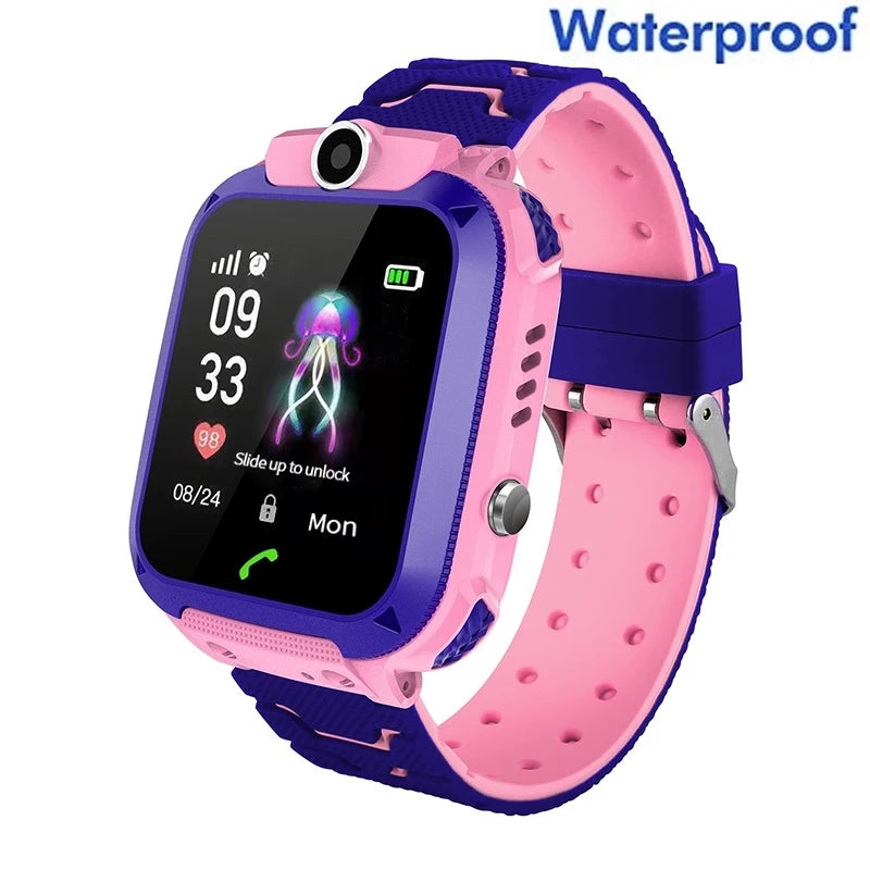 Q12 Kids Smart Watch IP67 Waterproof SOS Camera Phone 2G SIM Card Voice Call LBS Location Child Clock Smartwatches Gift