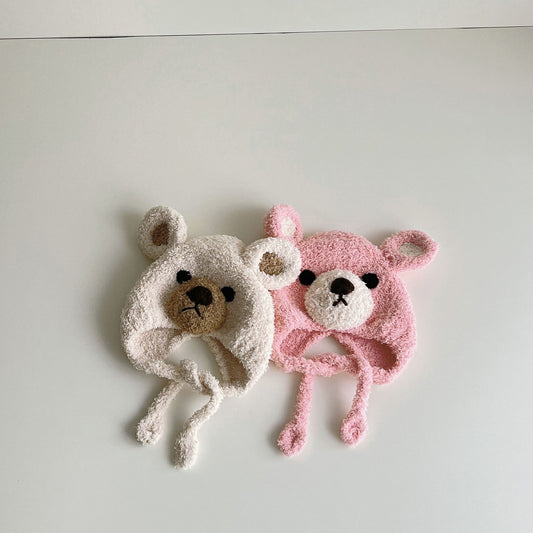 Plush Bear Baby Wool Hat