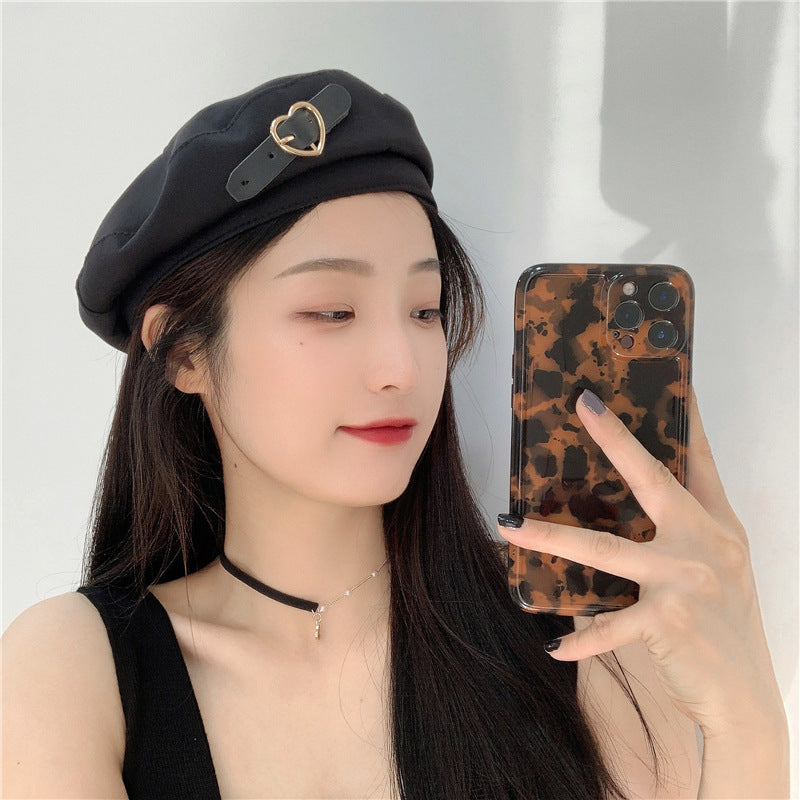 Women's Summer Breathable Retro Black Sweet Beret