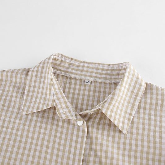 Plaid Pajama Shorts Womens Pure Cotton