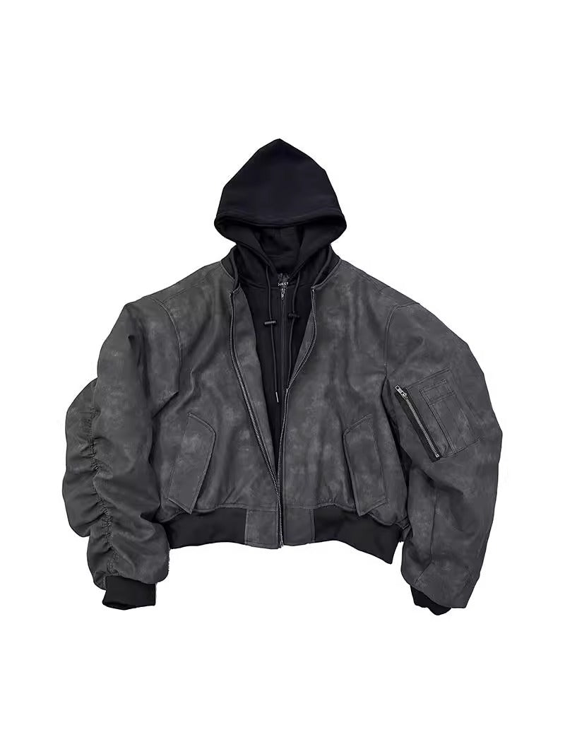 Men's Pilot Jacket Leather Cotton-padded Jacket