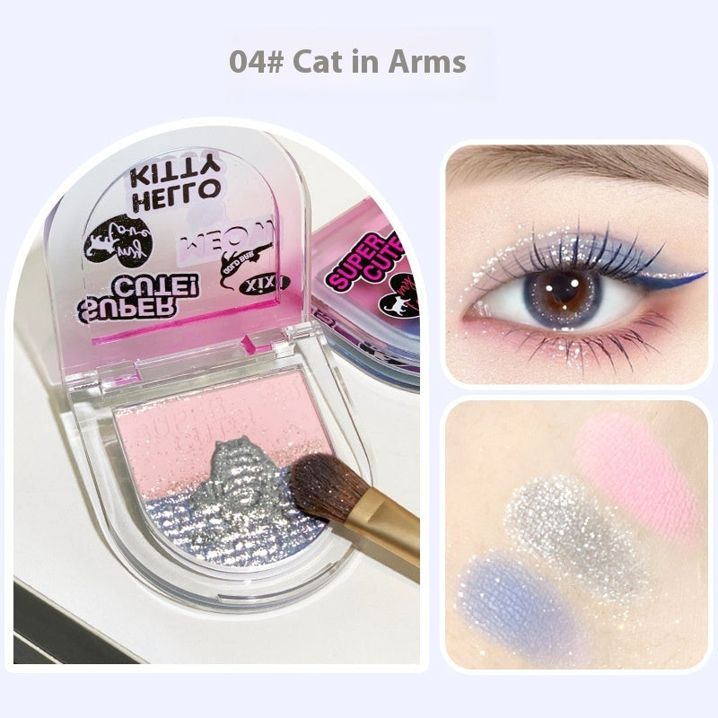 Xixi Goodcat Ning Three Colors Eye Shadow Plate Matte Shimmer Diamond In The Debris