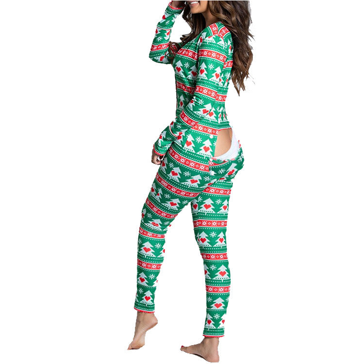 European And American Sexy Long-sleeved One-piece Trousers