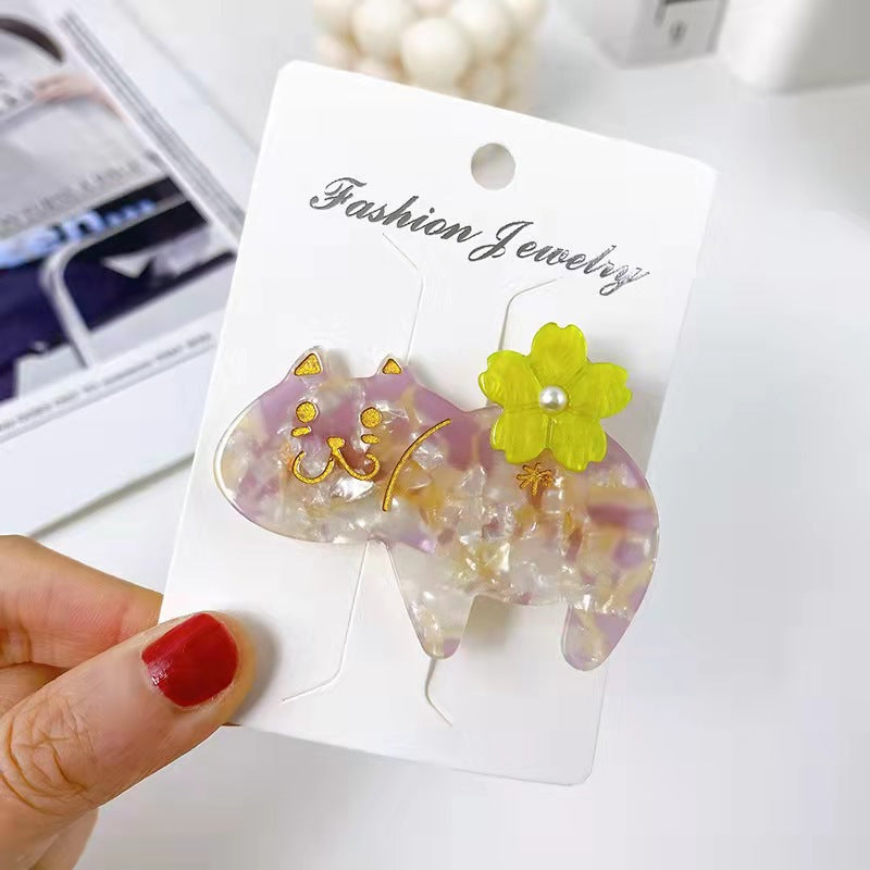 Hairpin Cartoon Word Cat Side Clip