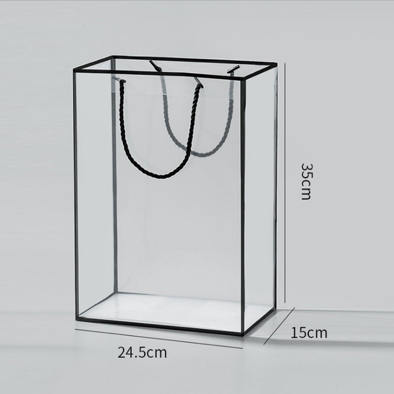 Border Handbag Transparent Hand Carrying Flower Bag