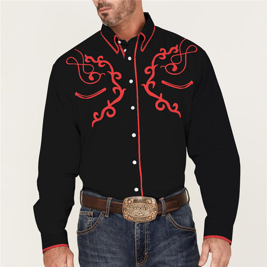 Fashion Loose Printed Shirt American Western Style