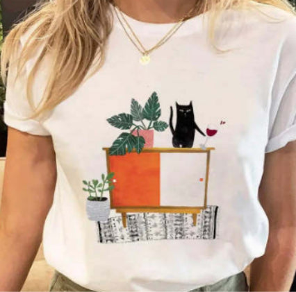 Street Hip Hop Women's Plus Size Short Sleeved T Shirt