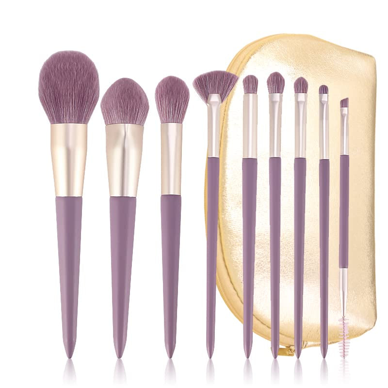 Blue Makeup Brushes Set with Case by , Vegan Makeup Brush Set Professional, Cosmetic Brushes Makeup Set, Make up Brushes Vegan, Make up Brushes Set Professional, Wooden Makeup Brush Set Vegan