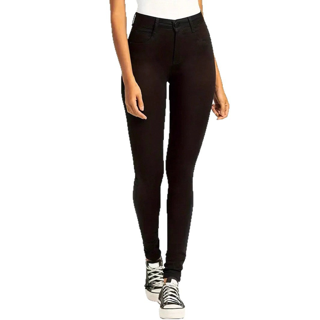 Casual Versatile Simple Solid Color Slim Denim Trousers
