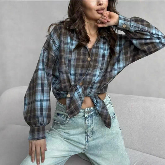 New Stylish Springfall Top Plaid Shirt Jacket