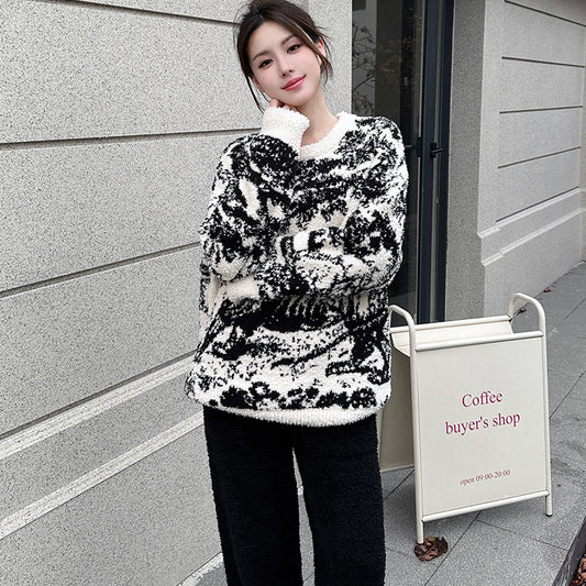 Half Velvet Ink Jungle Pajamas Women's Loose