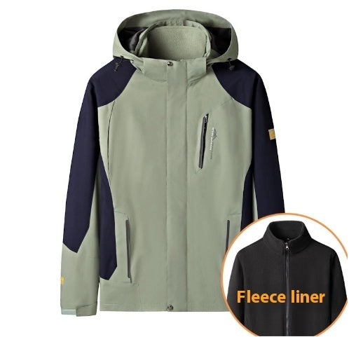 Extra Large Size Soft Shell Jacket Three-in-one Plus-sized Plus-sized Jacket Winter Velvet Padded Thickened Coat