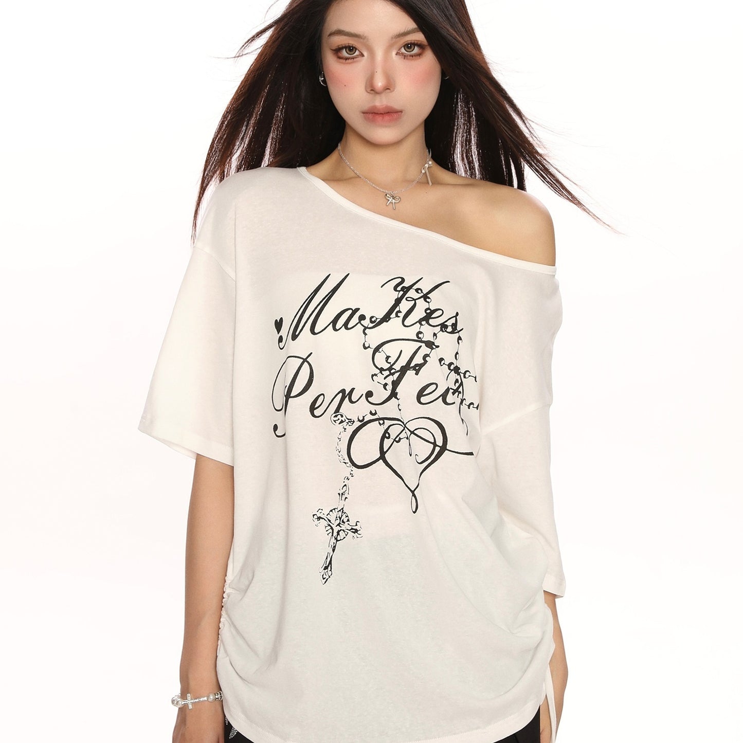 Short Sleeve Loose Off-shoulder Casual Half Sleeve Top