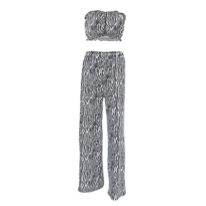 New Style Tube Top Short And Pants Loungewear