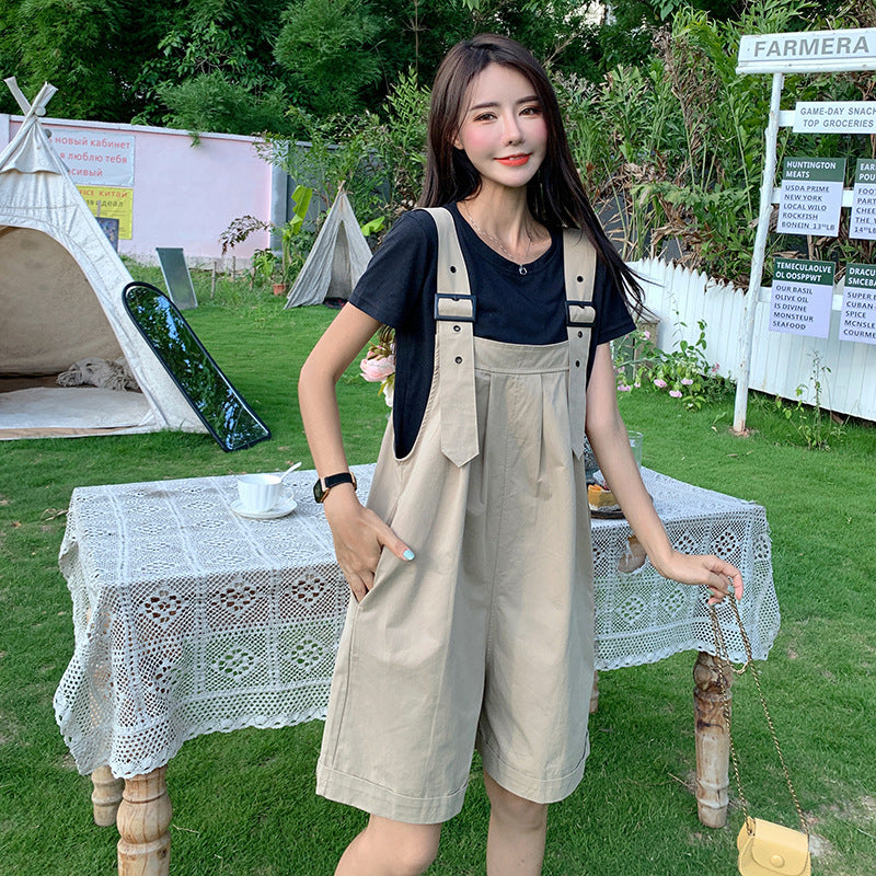 Ny mode løstsiddende fem-punkts bukser sød og krydret jumpsuit net rød shorts