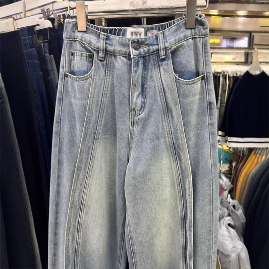 High-end Par Modebrand All-matching Lazy Stitching Jeans