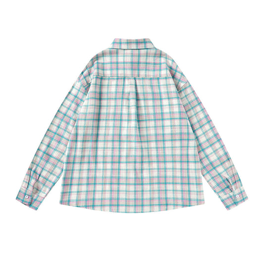 American Plaid Long-sleeved Shirt Men's Spring And Autumn Street