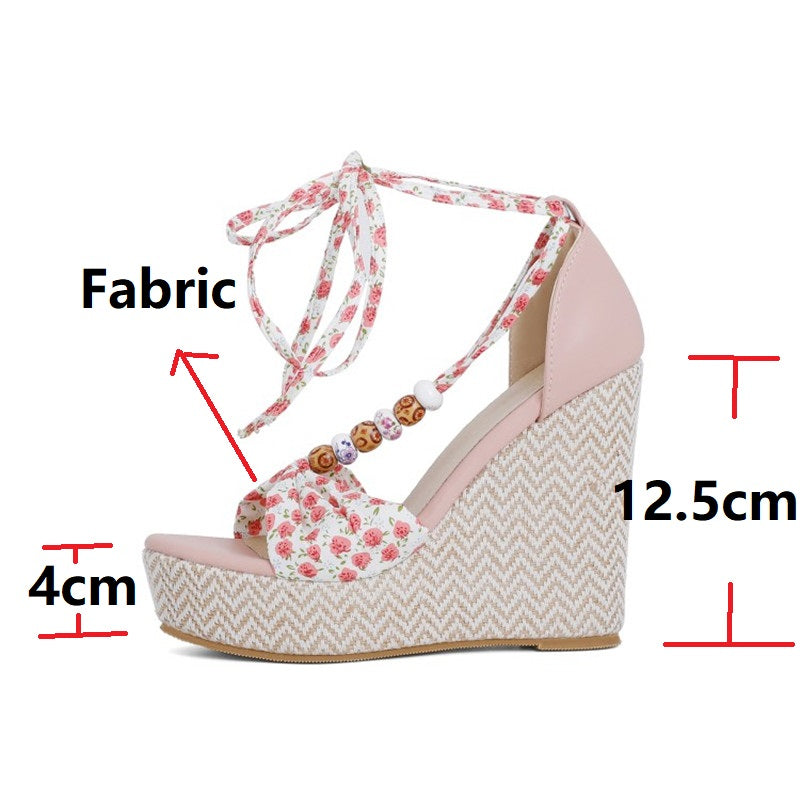 Highheeled Bow Tie Women's Fashion Waterproof Platform Shoes