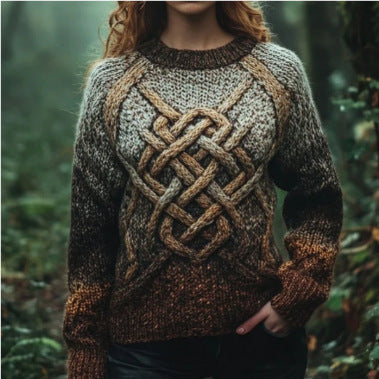Dame sweater med blød rund halsfølelse
