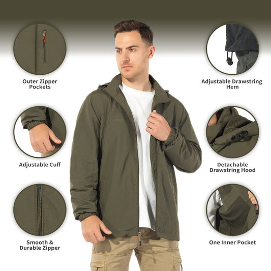 Men's Breathable Windbreaker Oversized Jacket
