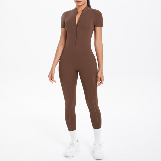 Women's European And American Skinny Hollow-out Short Sleeve Rompers