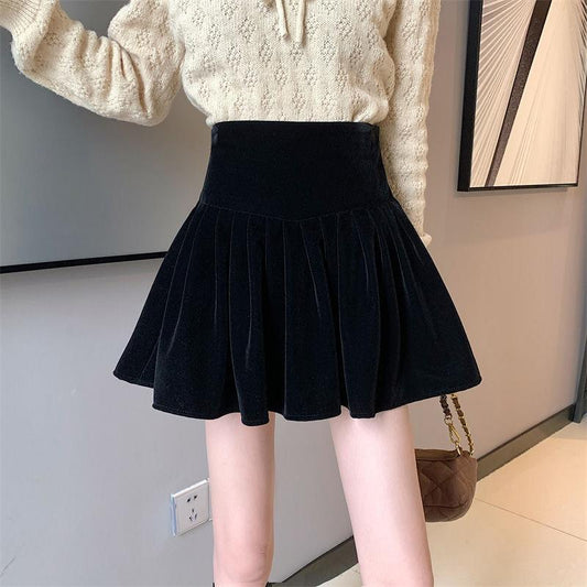 Women's Fashion Small Velvet Skirt