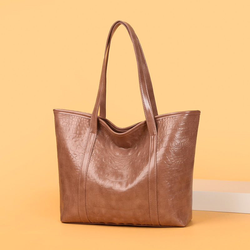 Women's Soft Leather Portable Large Capacity Shoulder Bag