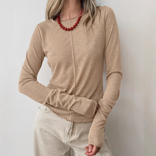 Fashion Rund Hals Pullover Langærmet T-shirt
