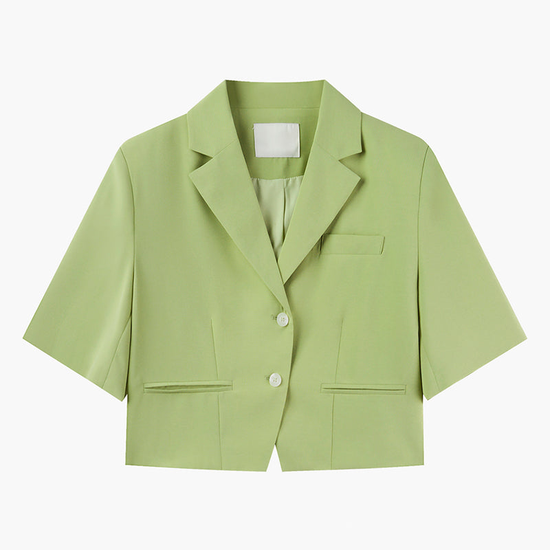 Women's Loose Short Polo Collar Short Suit Jacket