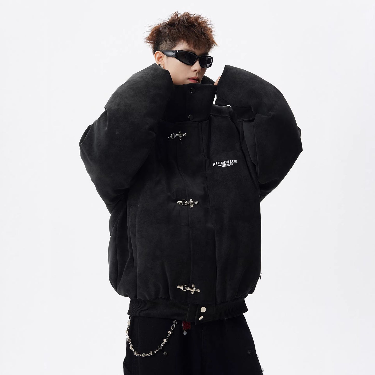 Retro Stand-up Collar Loose-fitting Versatile Puffer Jacket