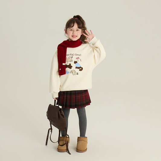 Girls' Pure Color Minimal Versatile Skirt