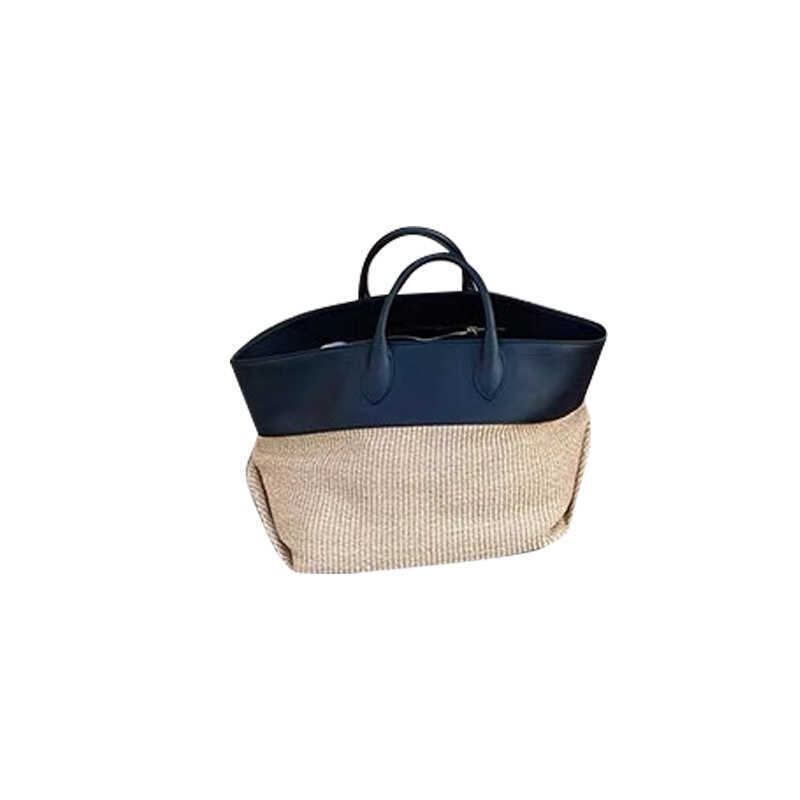 Women's Fashion Color Contrast Stitching Beach Bag