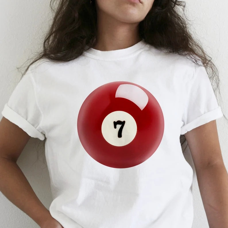 Round Neck T-shirt All-match Letters Printed Midriff-baring Short Sleeve
