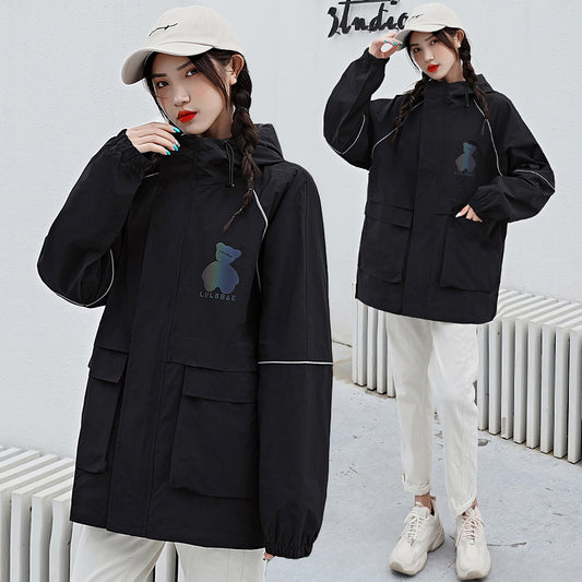 Women's Tooling Trench Coat For Girls Spring And Autumn