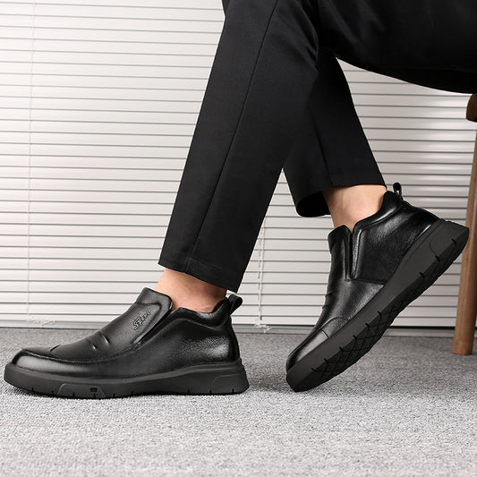 Fashion Men's Casual Wear-resistant Cowhide Shoes