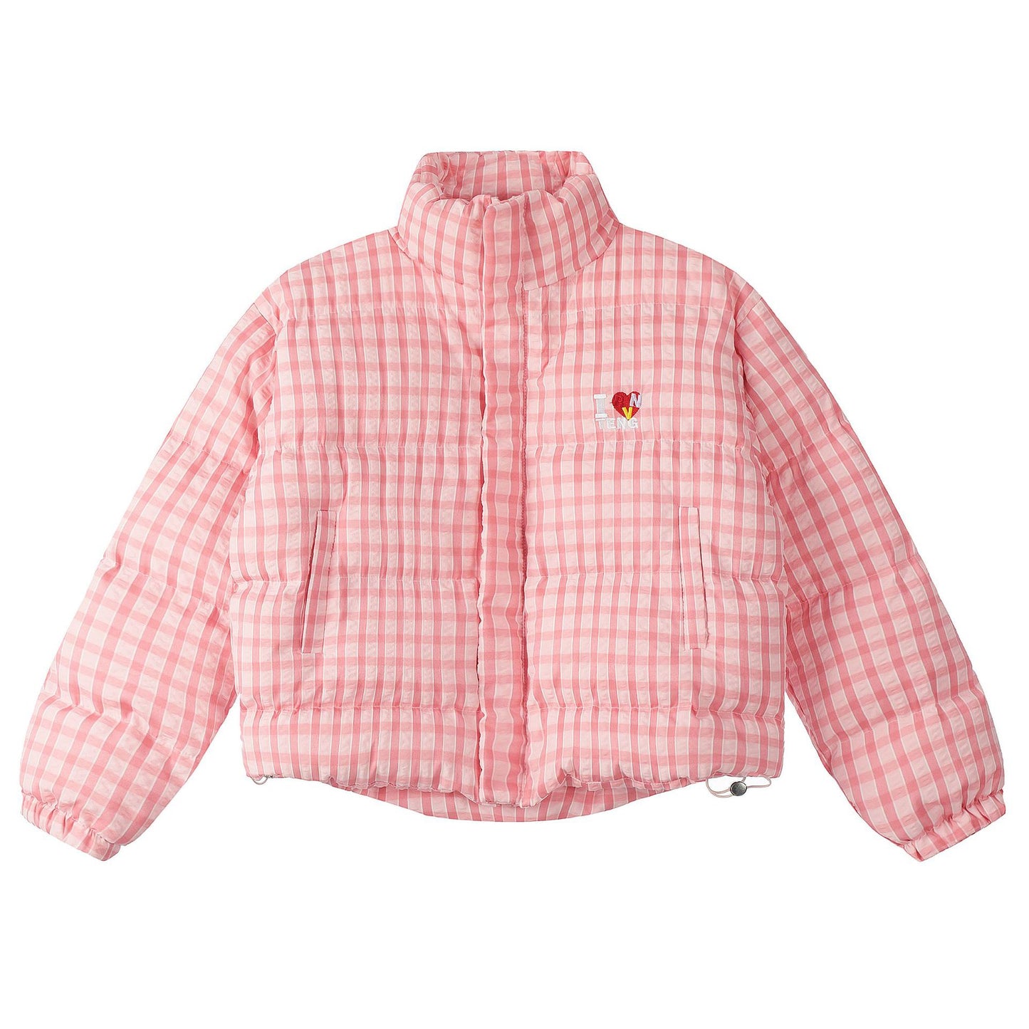 American Retro Trendy Simple Plaid Stand Collar Niche Casual Warm Cotton Coat