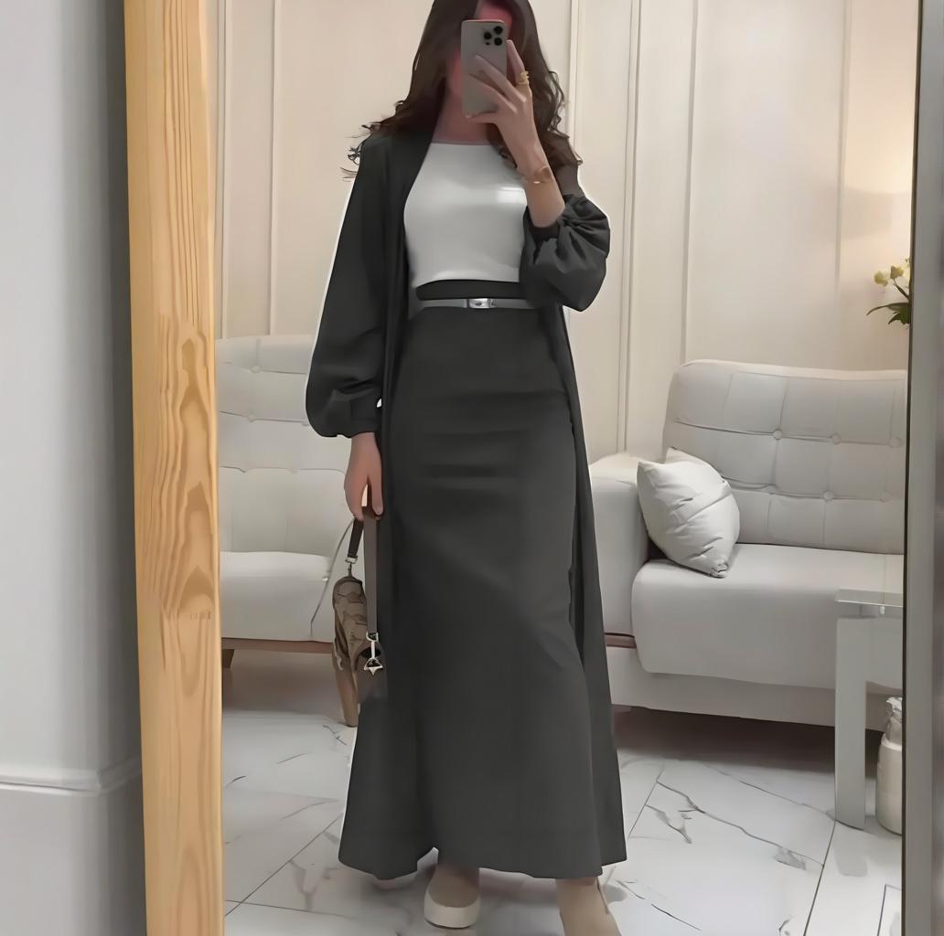 Stylish Casual Two-piece Long Skirt Set