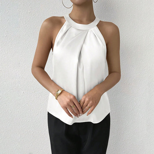 European And American Women's Clothing High-grade Foreign Trade Satin Shirt