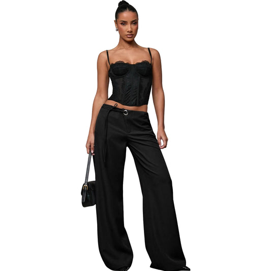 Black Suit Casual Wide-leg Scythe Pants Autumnwinter