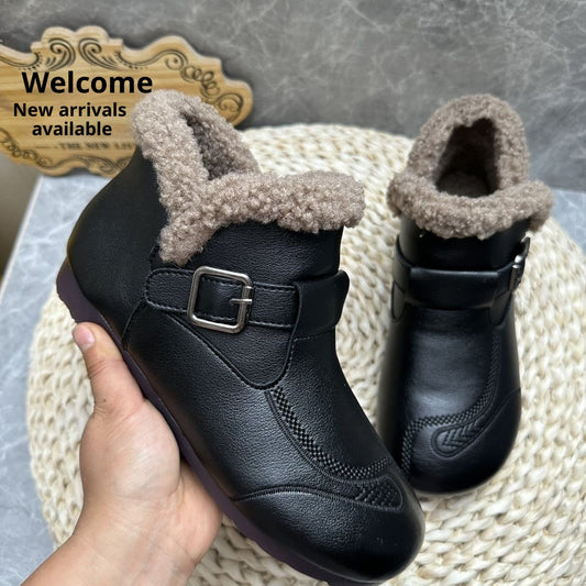 Winter Soft Leather Ankle Boots Women