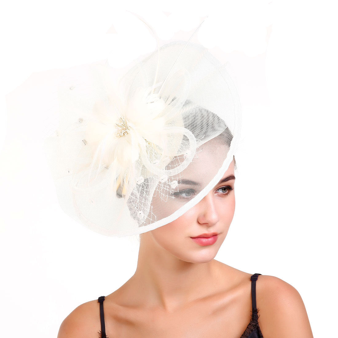 Women's Festival Hat Mesh Hair Clip Headgear