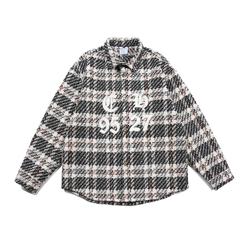 Designer Plaid Embroidered Coat For Men And Women