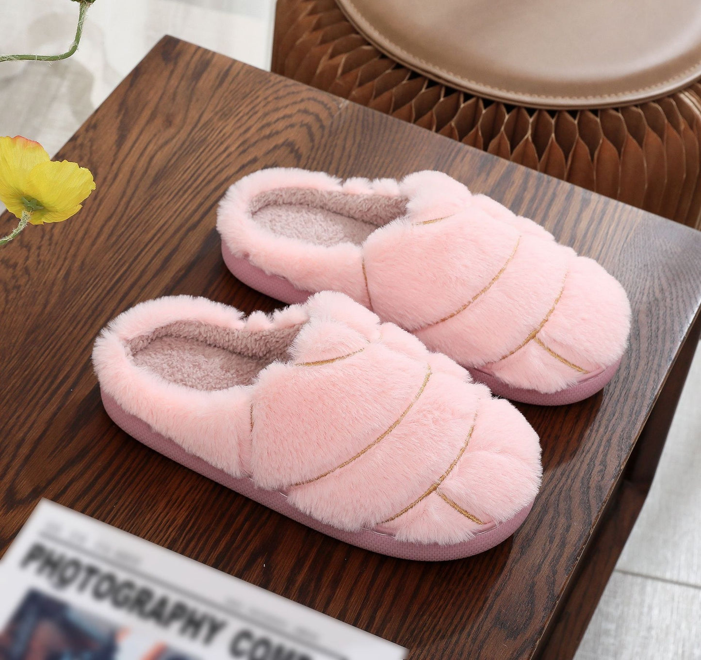 Cotton Slippers Male And Female Home Winter Warm Indoor Wool Sleeper