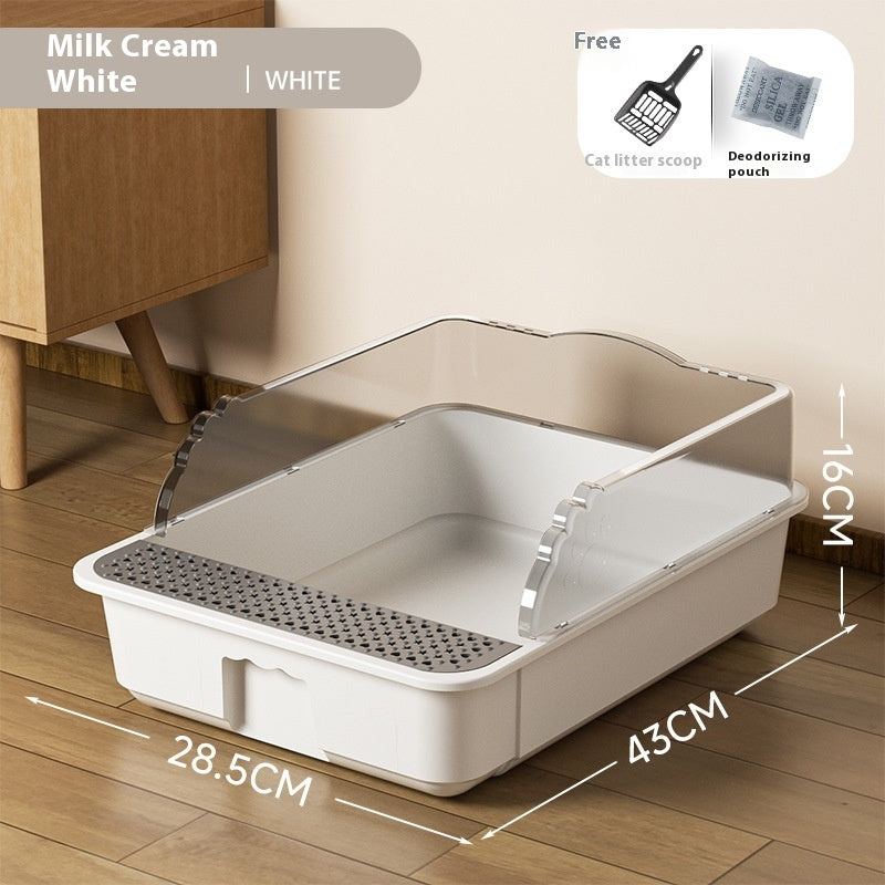 Pet Supplies Splash-proof Toilet Extra Large Cat Litter Basin Sub Semi-closed Litter Box